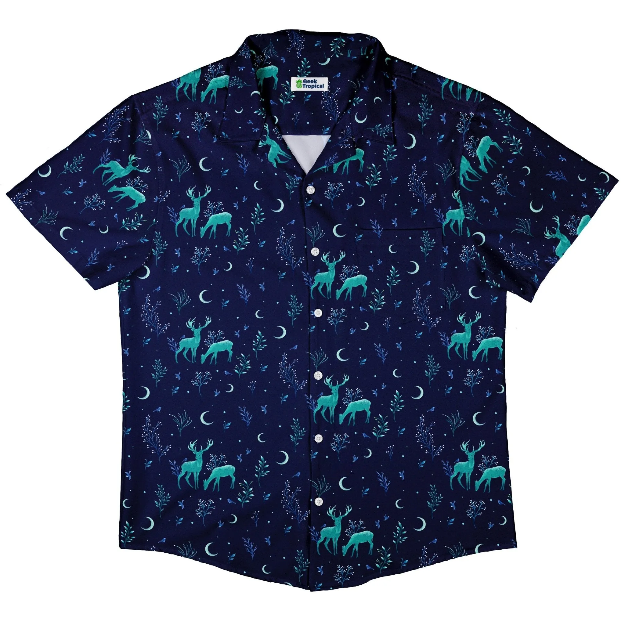 Episodic Deers in the Moonlight Button Up Shirt