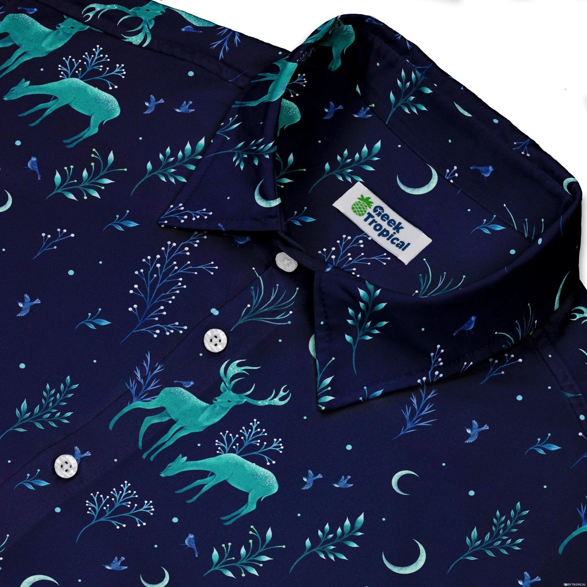 Episodic Deers in the Moonlight Button Up Shirt