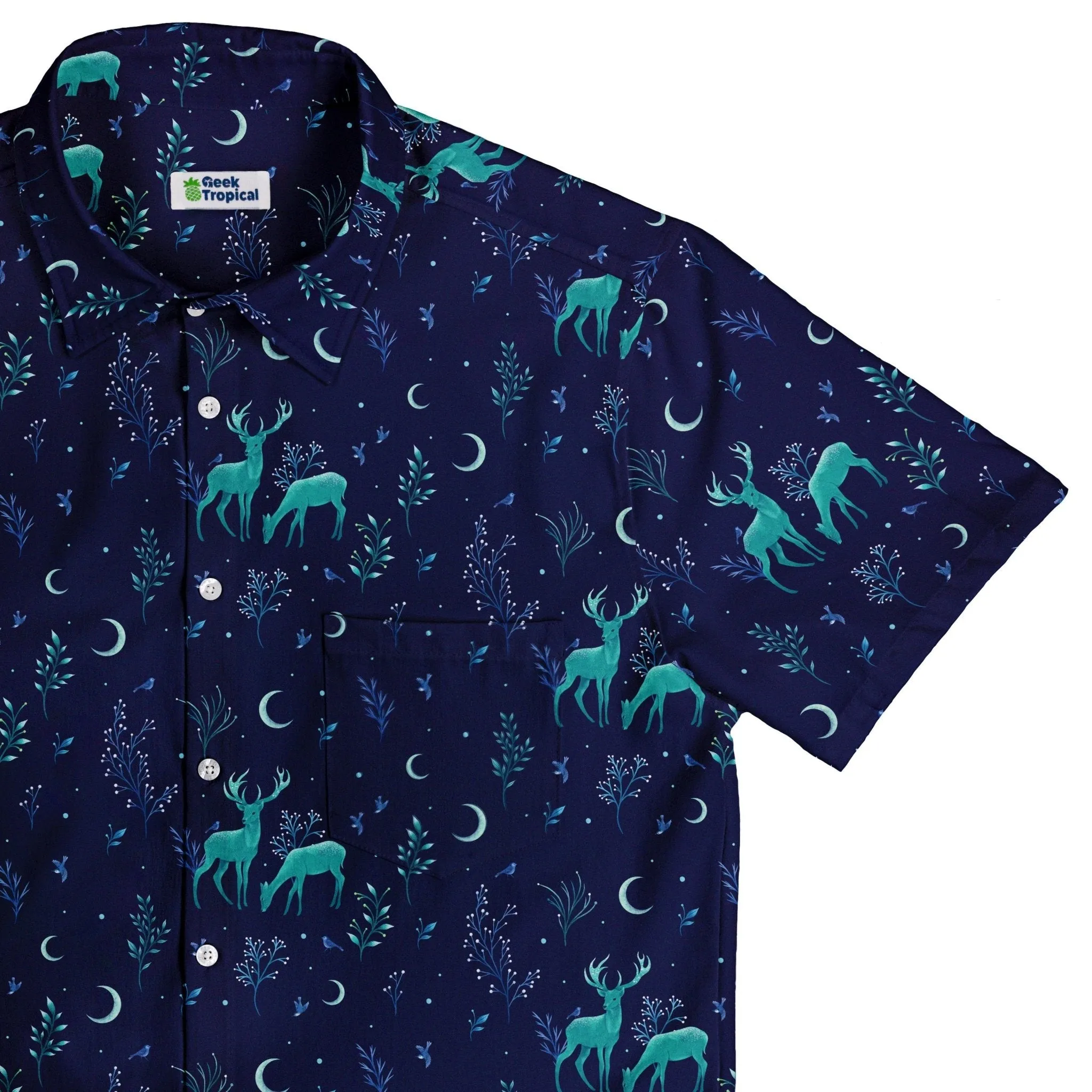 Episodic Deers in the Moonlight Button Up Shirt