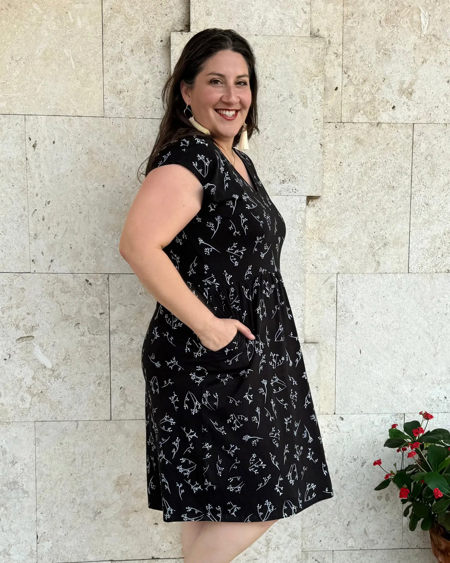 ESSIE printed dress in Black/White