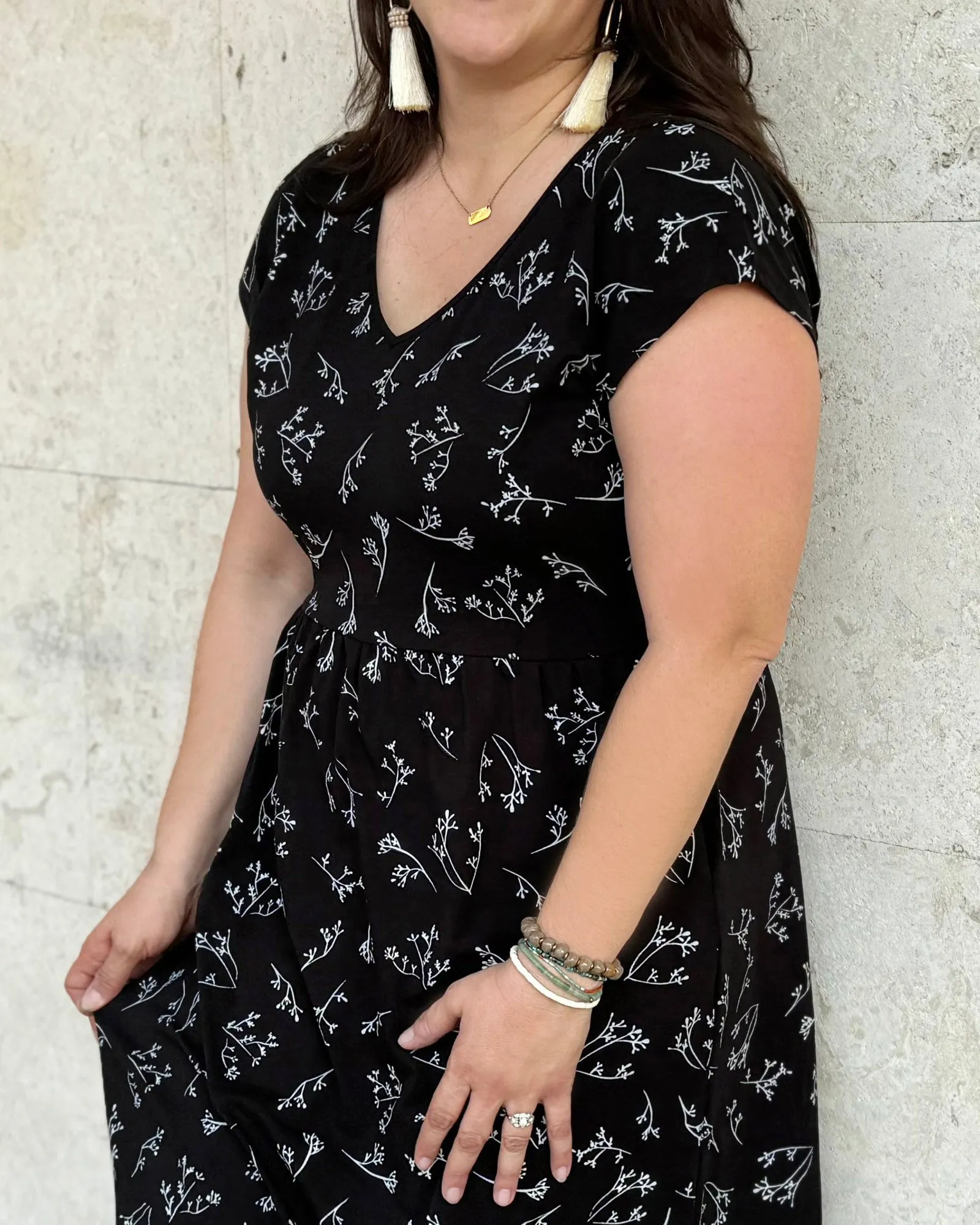 ESSIE printed dress in Black/White