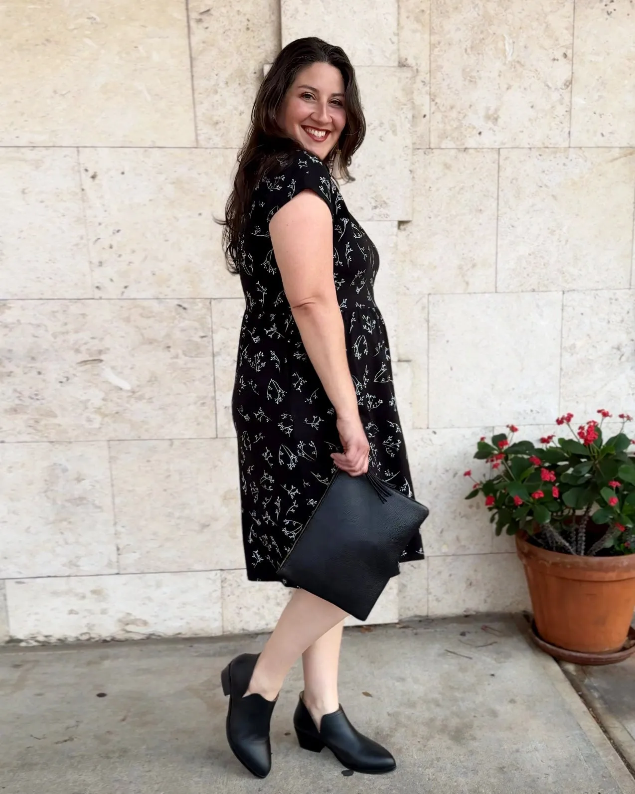 ESSIE printed dress in Black/White