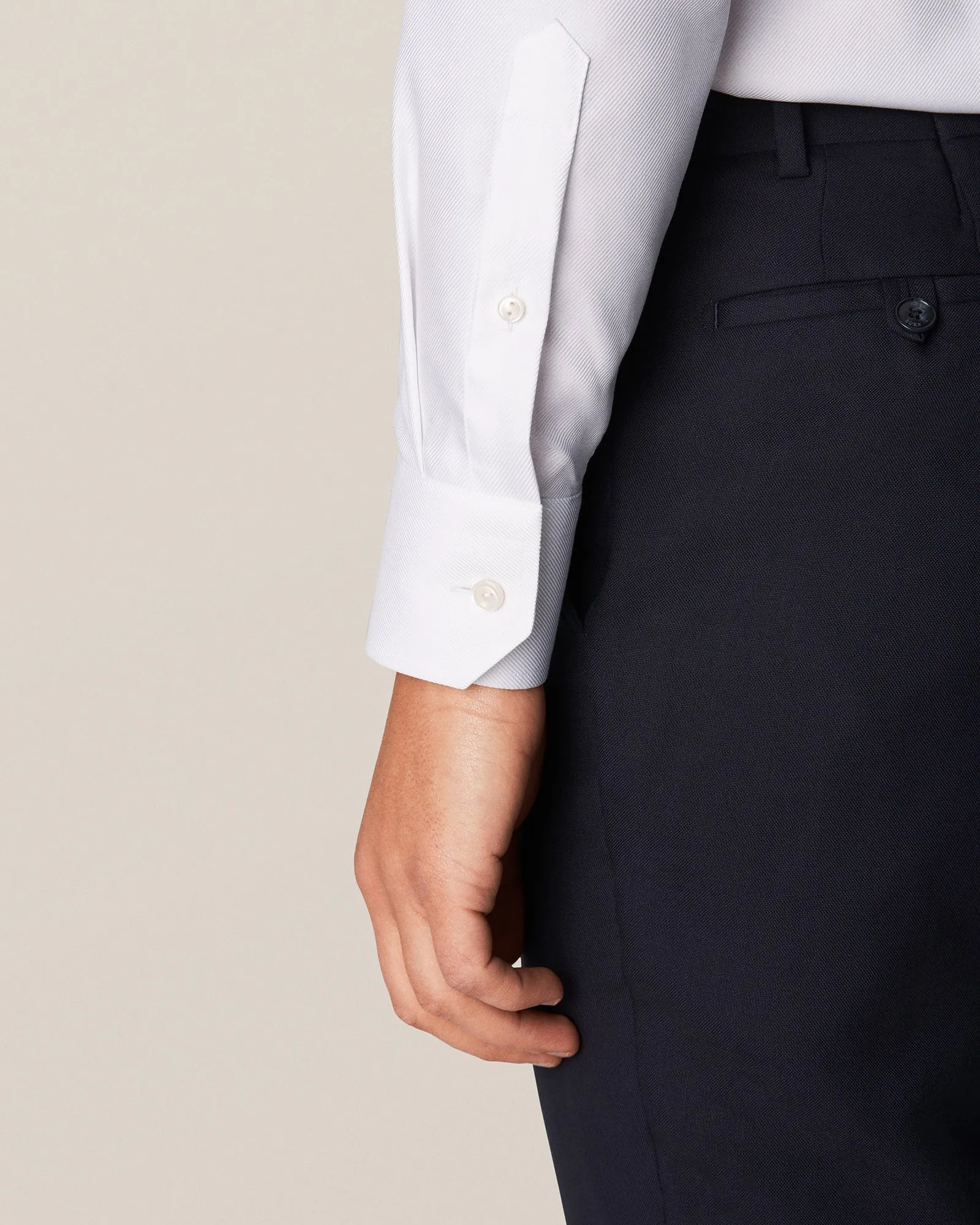 ETON 31007931100 WHITE TEXTURED TWILL CONTEMPORARY SC SHIRT