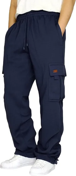 evzosrz Men's Sweatpants Drawstring Elastic Waist Joggers Gym Athletic Trousers Relaxed Fit Casual Cargo Pants