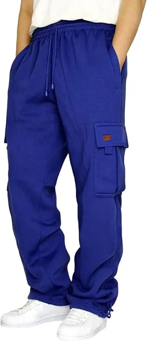 evzosrz Men's Sweatpants Drawstring Elastic Waist Joggers Gym Athletic Trousers Relaxed Fit Casual Cargo Pants