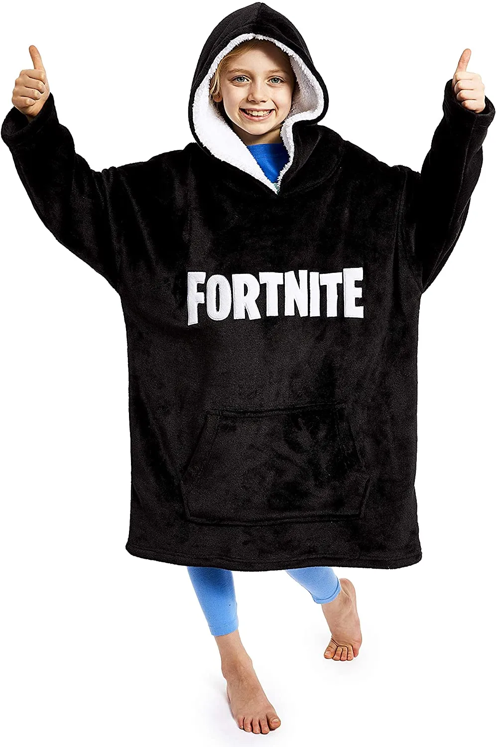 Fortnite Oversized Hoodie Blankets for Boys Fleece Extra Long Warm Wearable Hooded Poncho for Kids and Teens 14 , Gamers Gifts