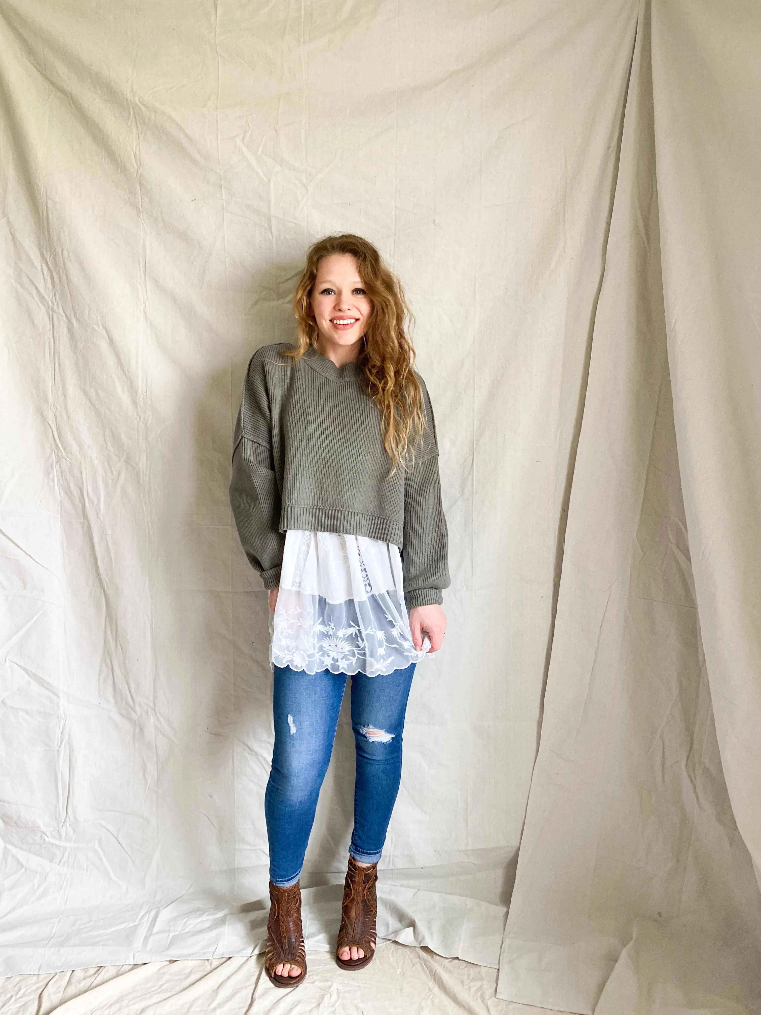 Free People Easy Crop sweater
