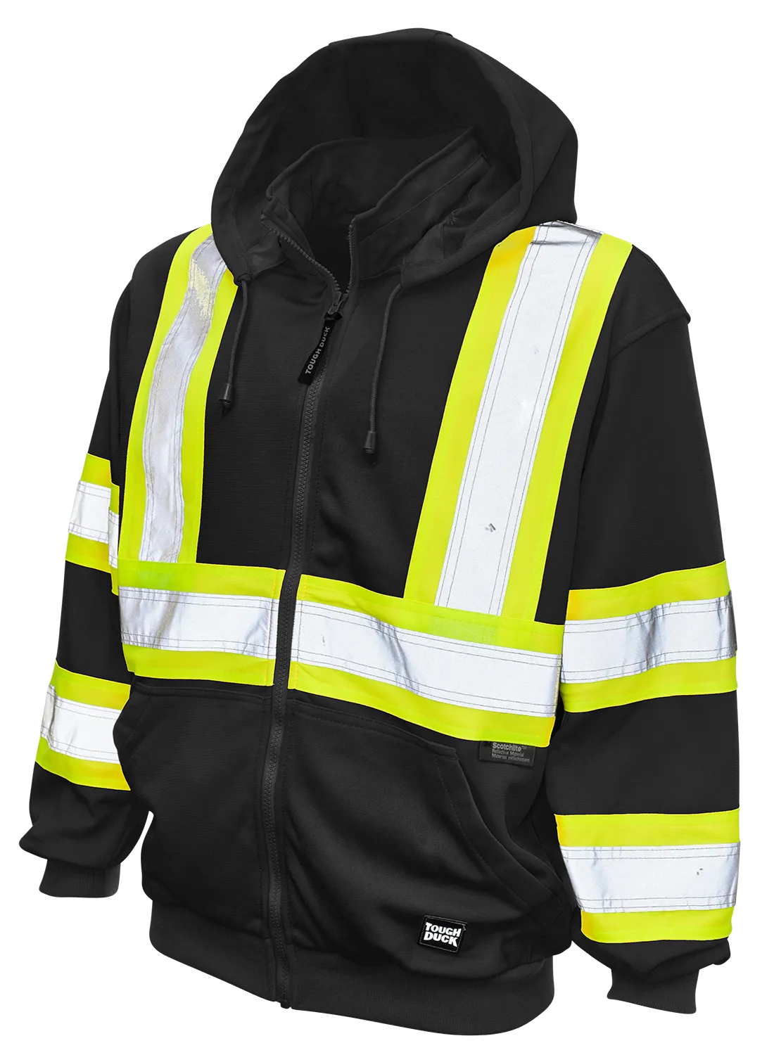 Full Zip Unlined Fleece Safety Hoodie by Tough Duck - Style S494