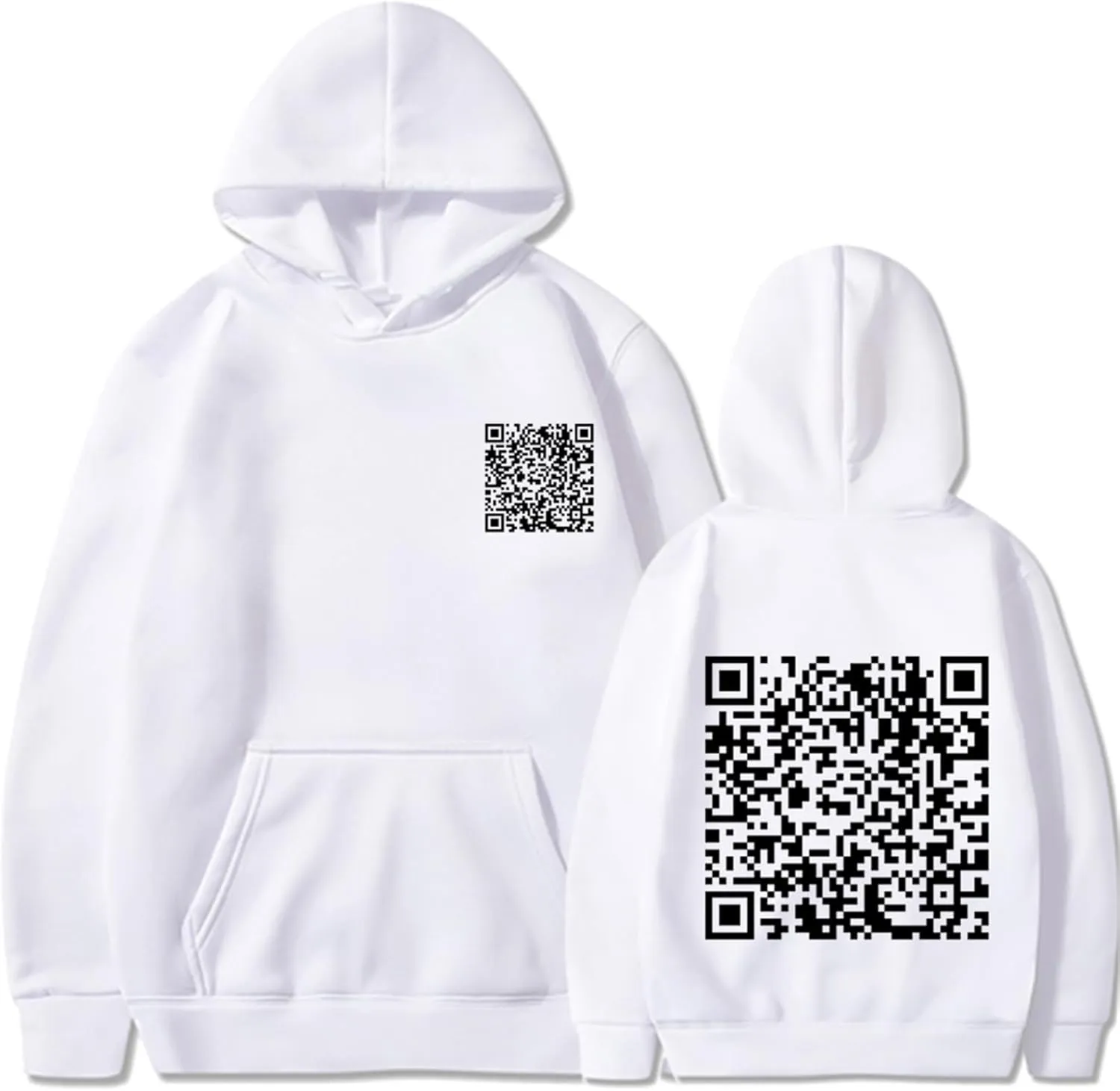 Funny Sweatshirt Hoodies For Women Funny Sweatshirt Oversized Hoodie Women Pullover Sweater Women Black Hoodie Men Oversized Womens Sweatshirt Hoodies For Women Fu Qr Code White Xl