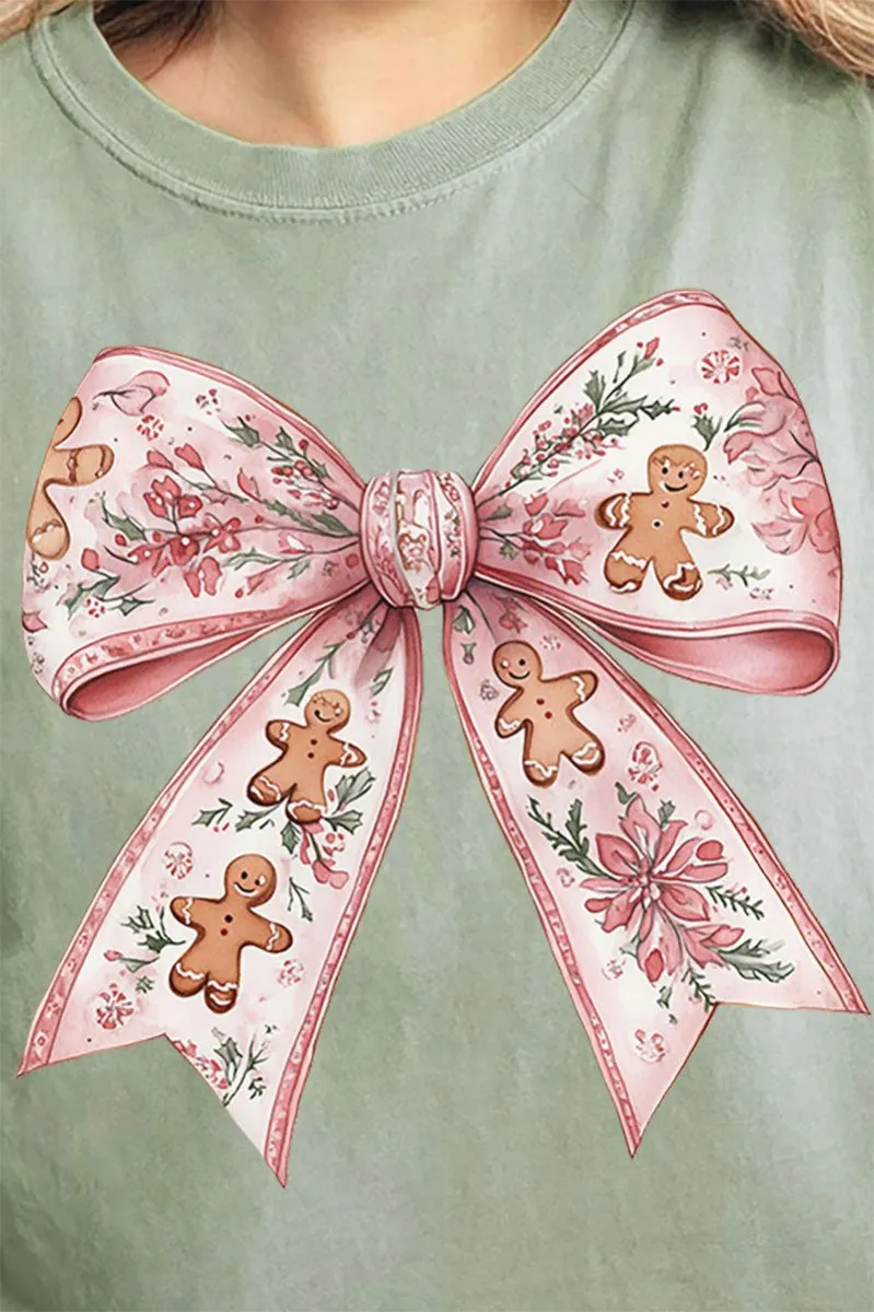 Gingerbread Coquette Bow Comfort Colors Adult Ring-Spun Cotton Tee