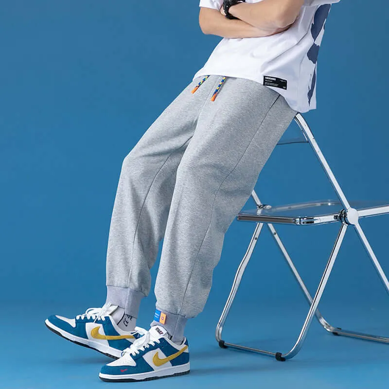 Gray loose sports wearer male trend casual long pants large size nine-point bundles feet spring summer spring autumn fat man