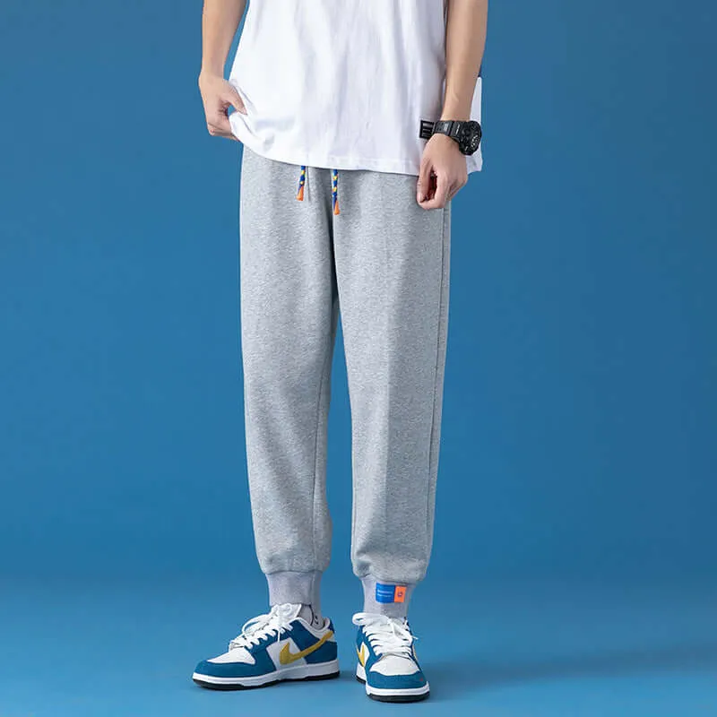 Gray loose sports wearer male trend casual long pants large size nine-point bundles feet spring summer spring autumn fat man