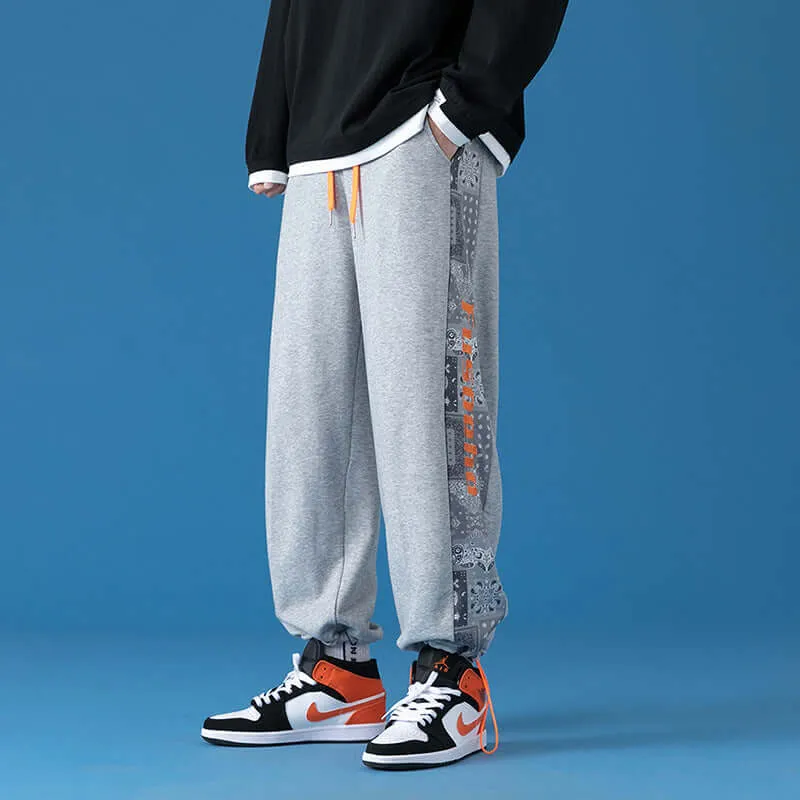 Gray loose sports wearer male trend casual long pants large size nine-point bundles feet spring summer spring autumn fat man