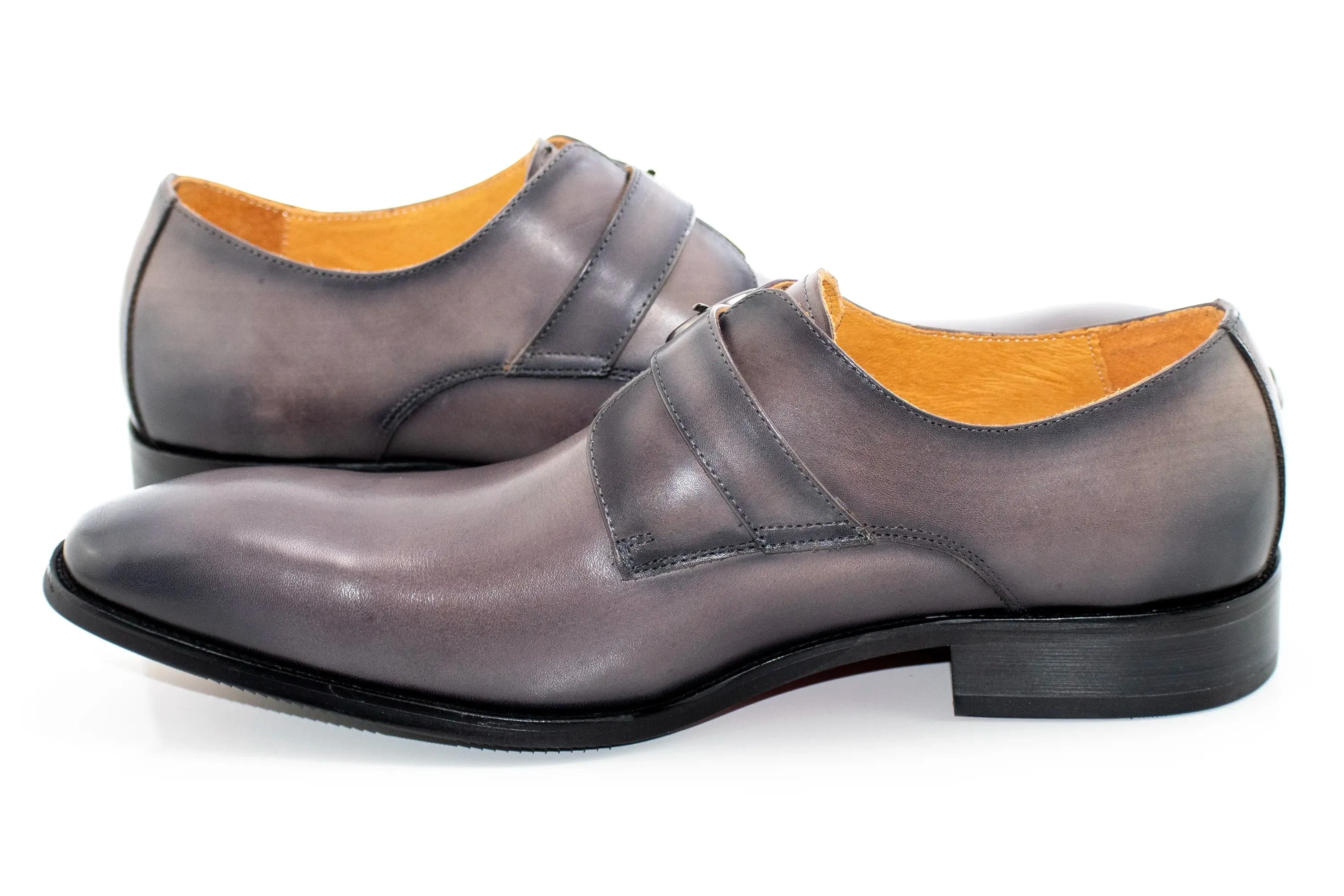 Gray Single Monk-Strap Dress Shoe
