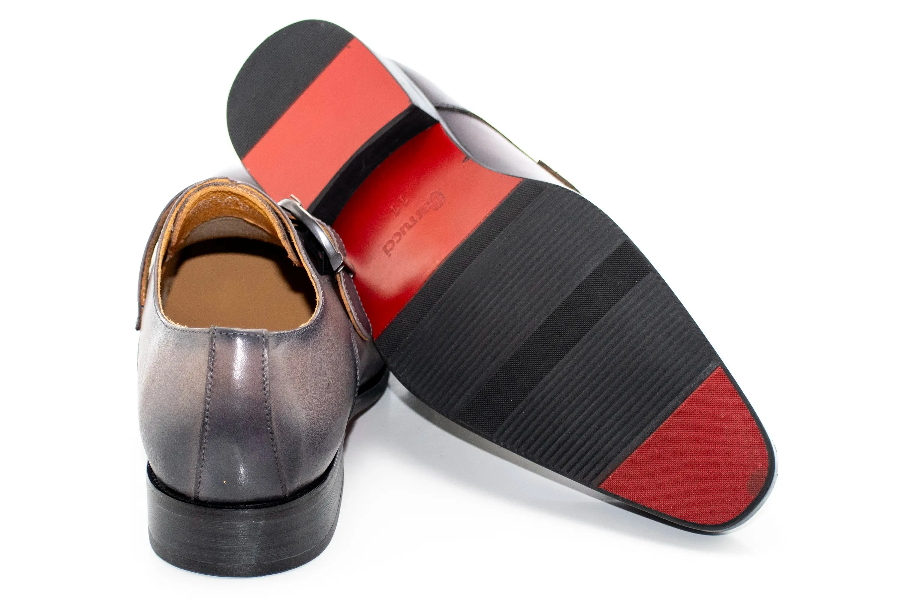 Gray Single Monk-Strap Dress Shoe