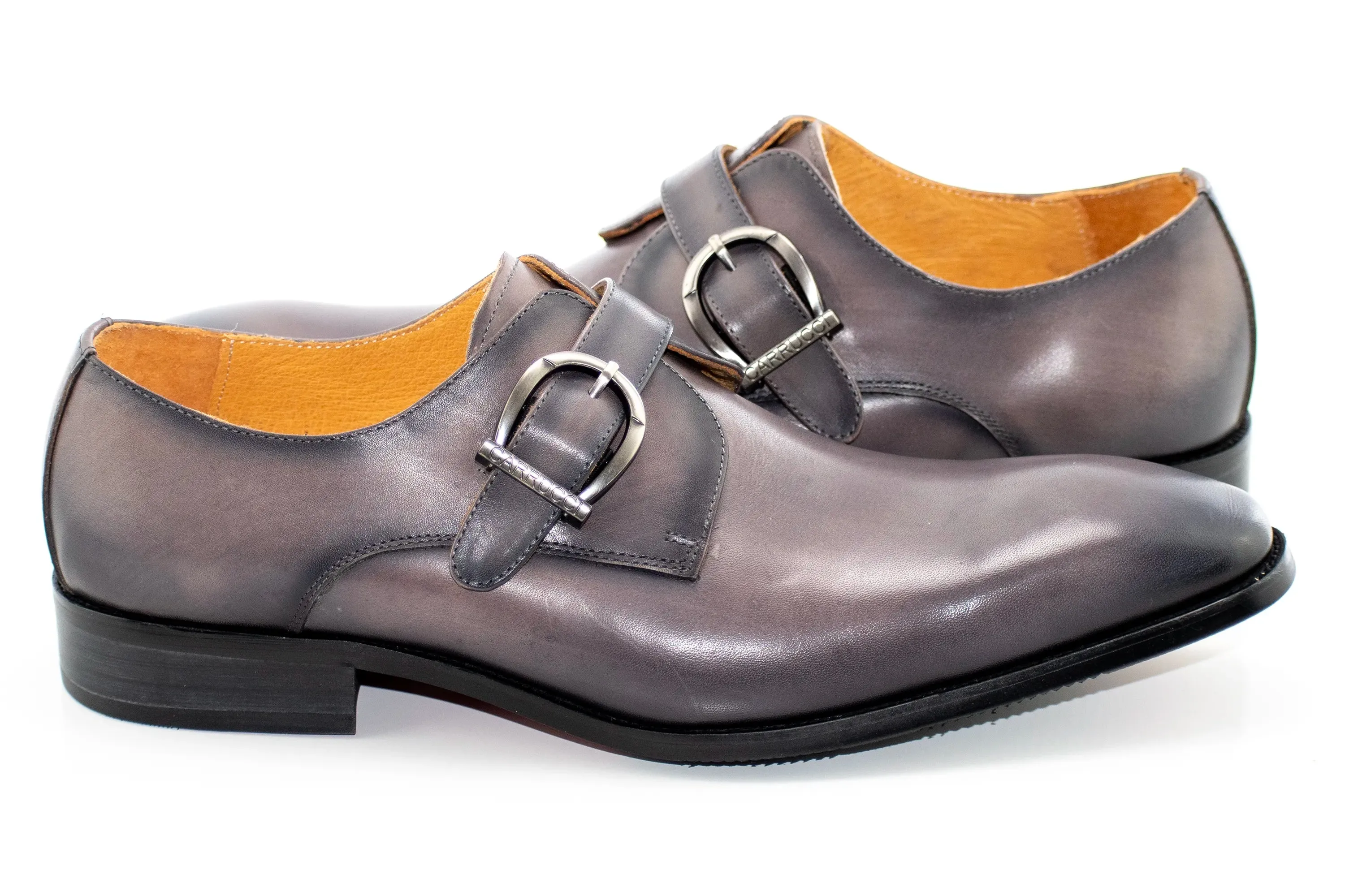Gray Single Monk-Strap Dress Shoe