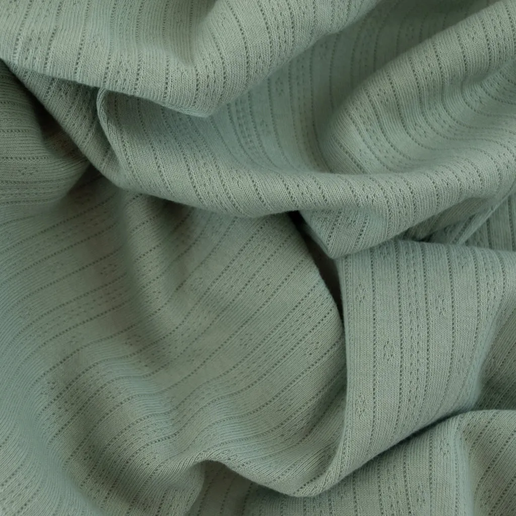 Heavy Pointelle Cotton Jersey - Pastel Green