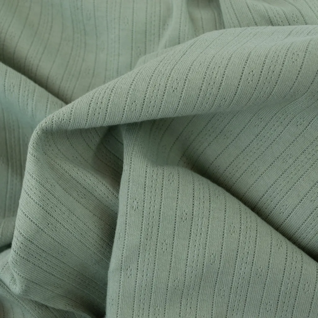 Heavy Pointelle Cotton Jersey - Pastel Green