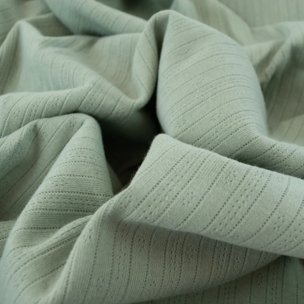 Heavy Pointelle Cotton Jersey - Pastel Green