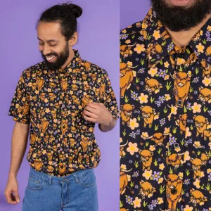 Highland Cow Print Shirt by Run and Fly