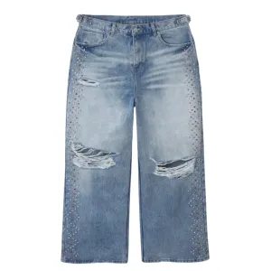 HMDD Crystal H-Star Baggy Light Wash Denim