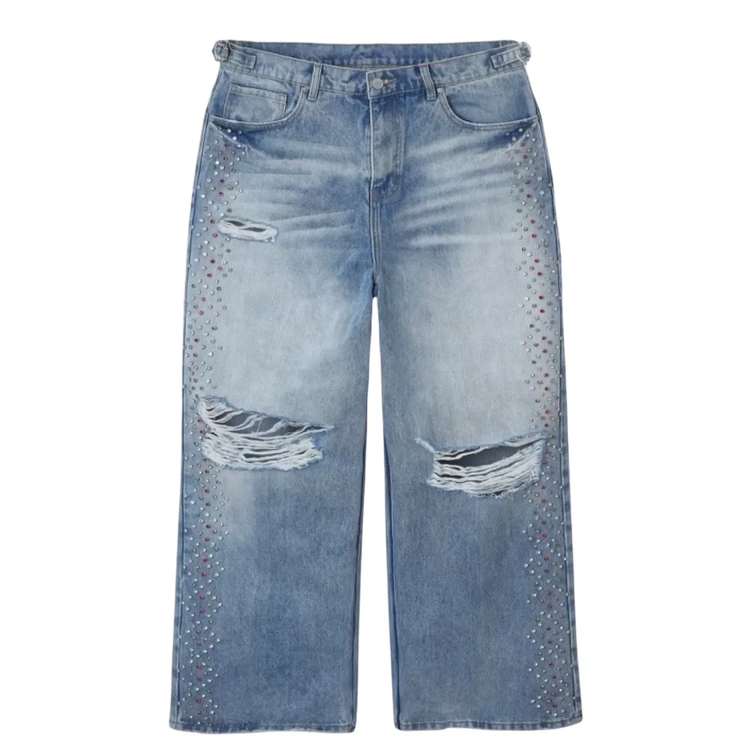 HMDD Crystal H-Star Baggy Light Wash Denim