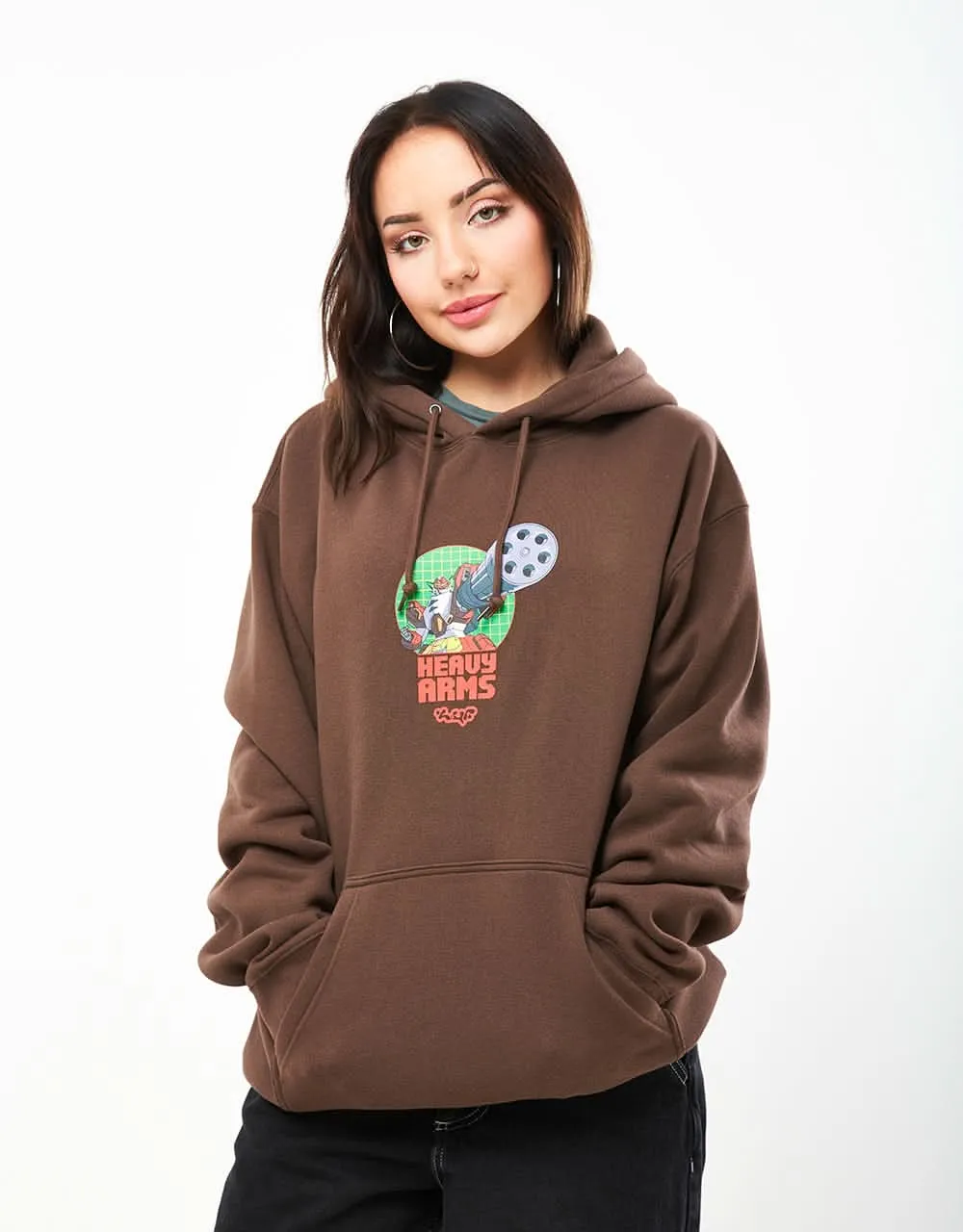 HUF x Gundam Wing Heavy Arms Pullover Hoodie - Chocolate
