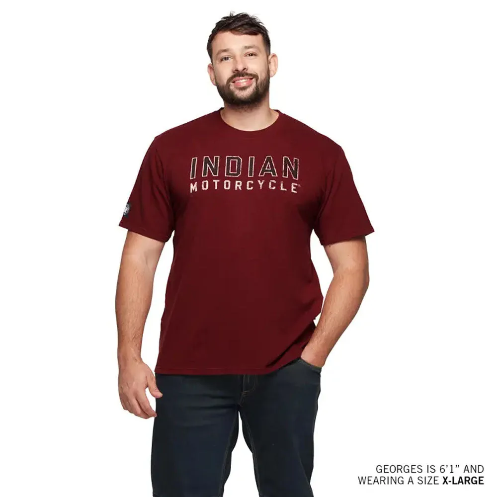 Indian Motorcycle Distressed Block Logo T-Shirt Red