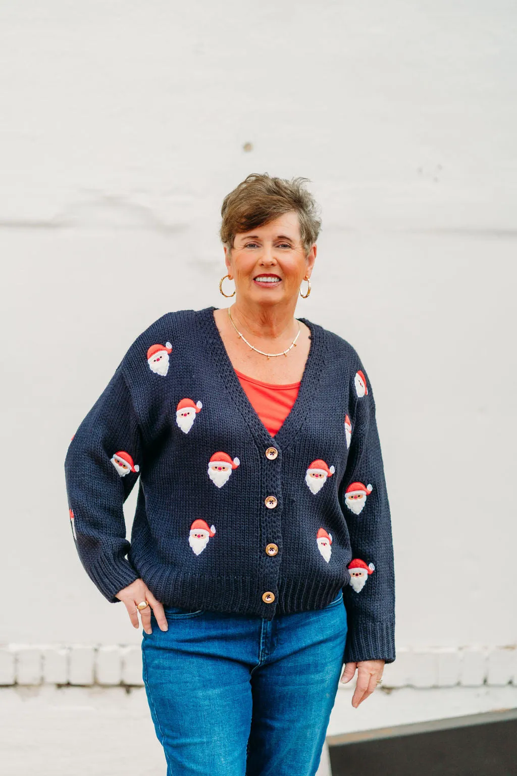 Ivy Jane: Navy Santa Cardigan 730041