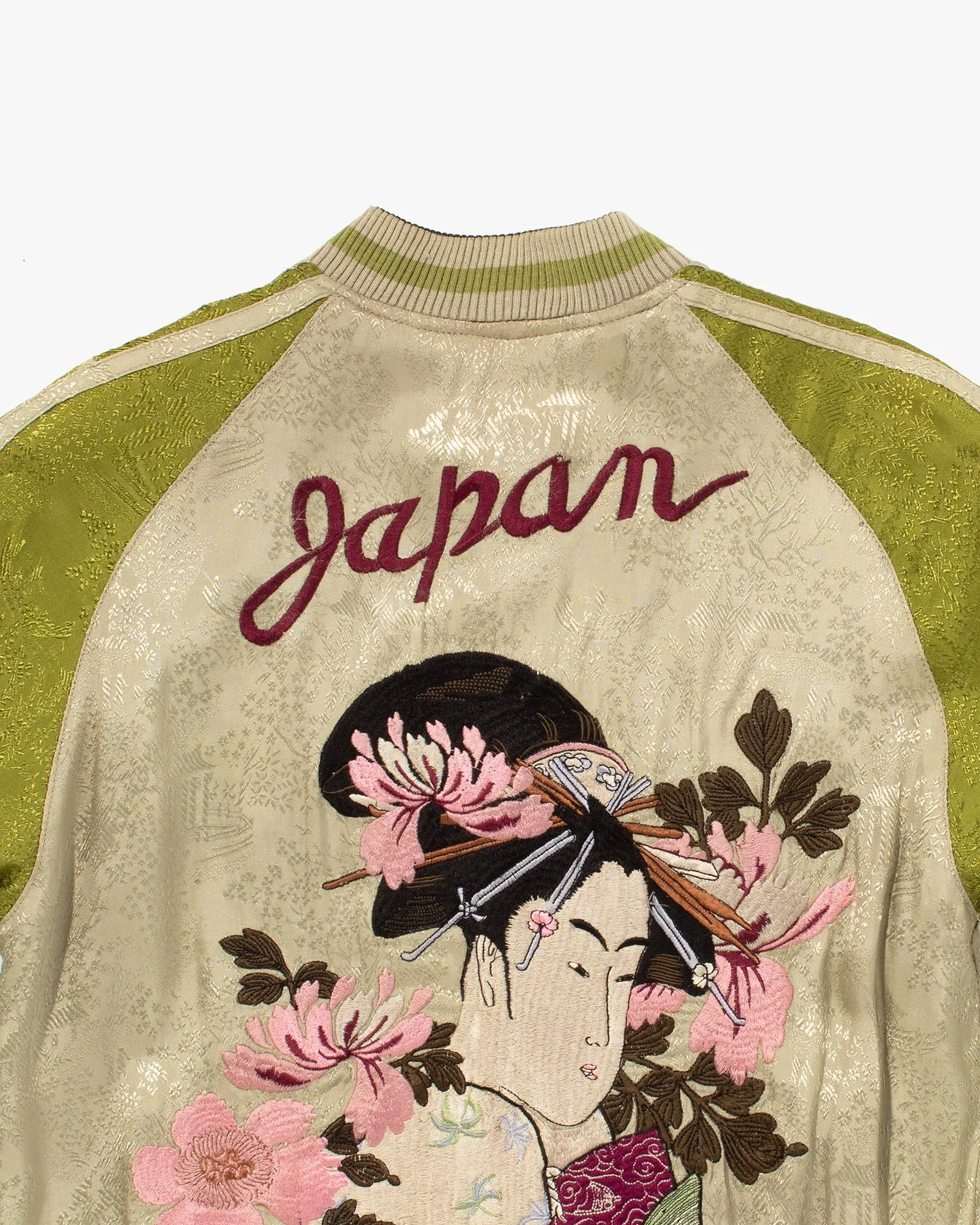 Japanese Repro Souvenir Jacket, Reversible, Black, Woman and Fish - S