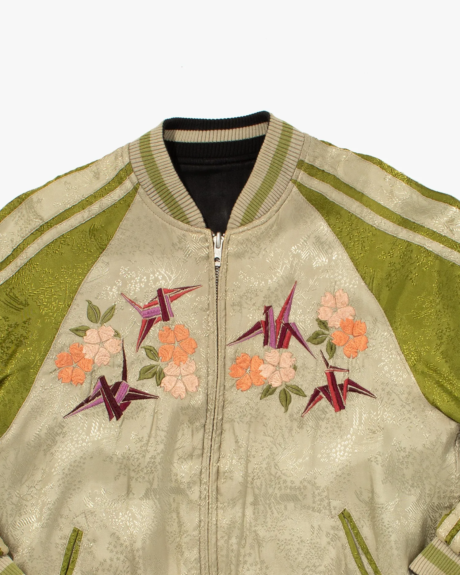 Japanese Repro Souvenir Jacket, Reversible, Black, Woman and Fish - S