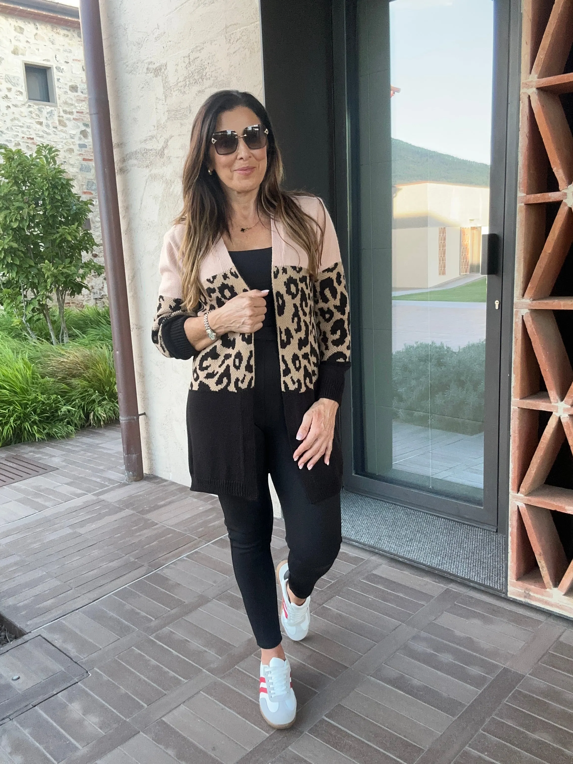 Juliette Cream Leopard Panel Cardigan
