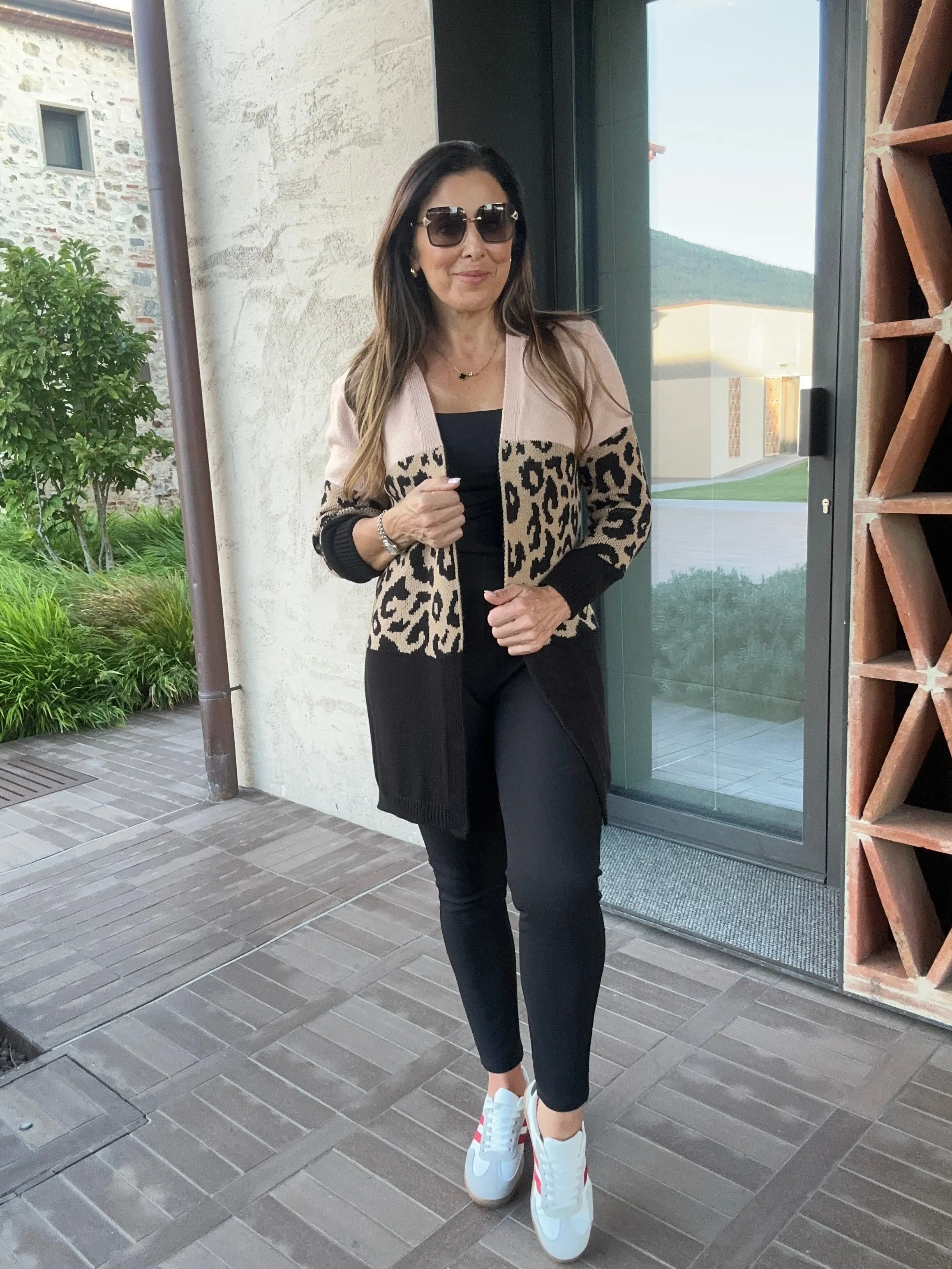 Juliette Cream Leopard Panel Cardigan