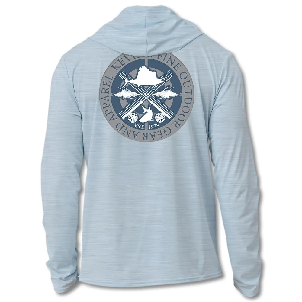 Kevin's Men's Patagonia Long Sleeve Quad-Crossed Rods Cool Hoodie
