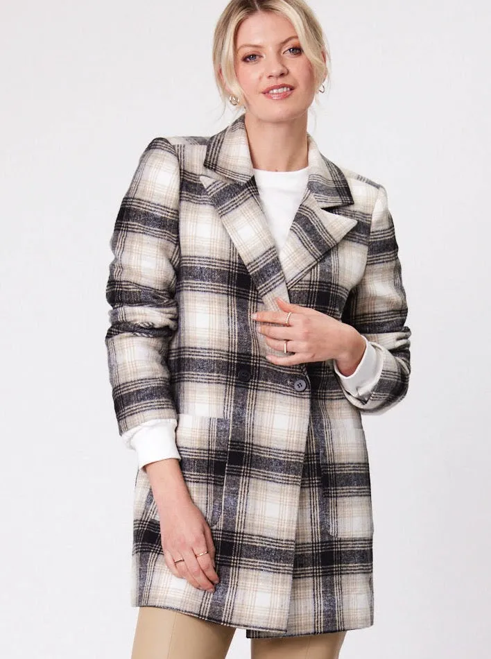 Lemon Tree - Jenny Coat LTD146 - Neutral Tartan