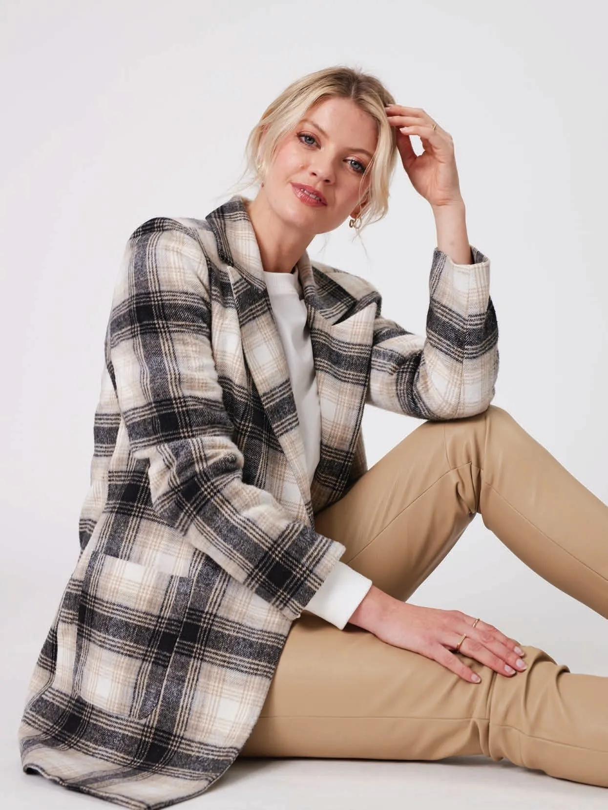 Lemon Tree - Jenny Coat LTD146 - Neutral Tartan