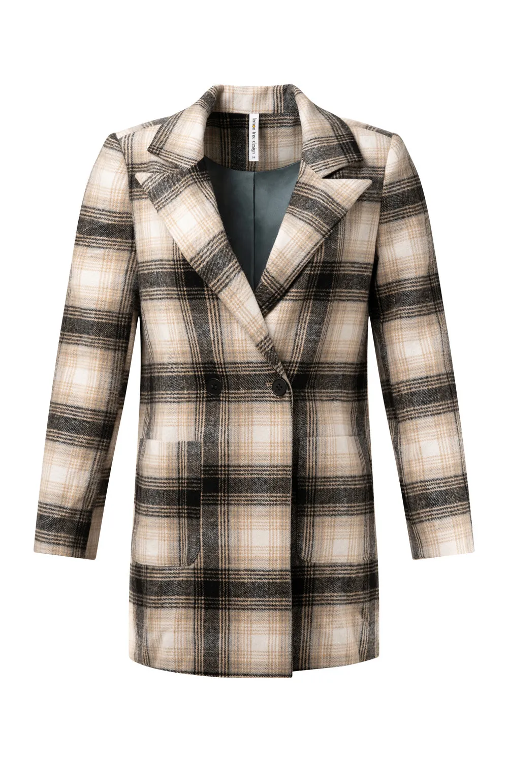Lemon Tree - Jenny Coat LTD146 - Neutral Tartan