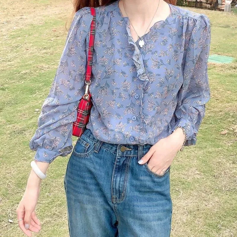 Leopard Lace-up Femme Print Elegant Tops Blouse