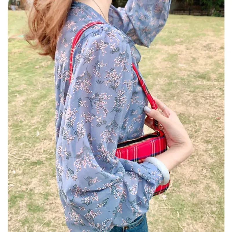 Leopard Lace-up Femme Print Elegant Tops Blouse