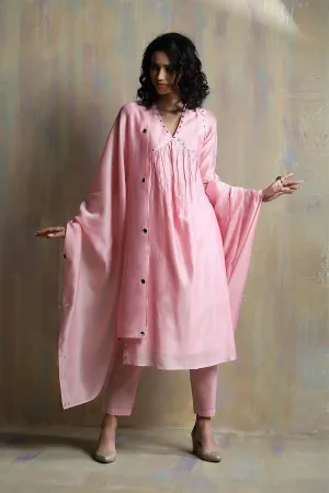Light Pink Chanderi Kurta Set
