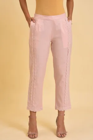 Light Pink Lace Slim Pants