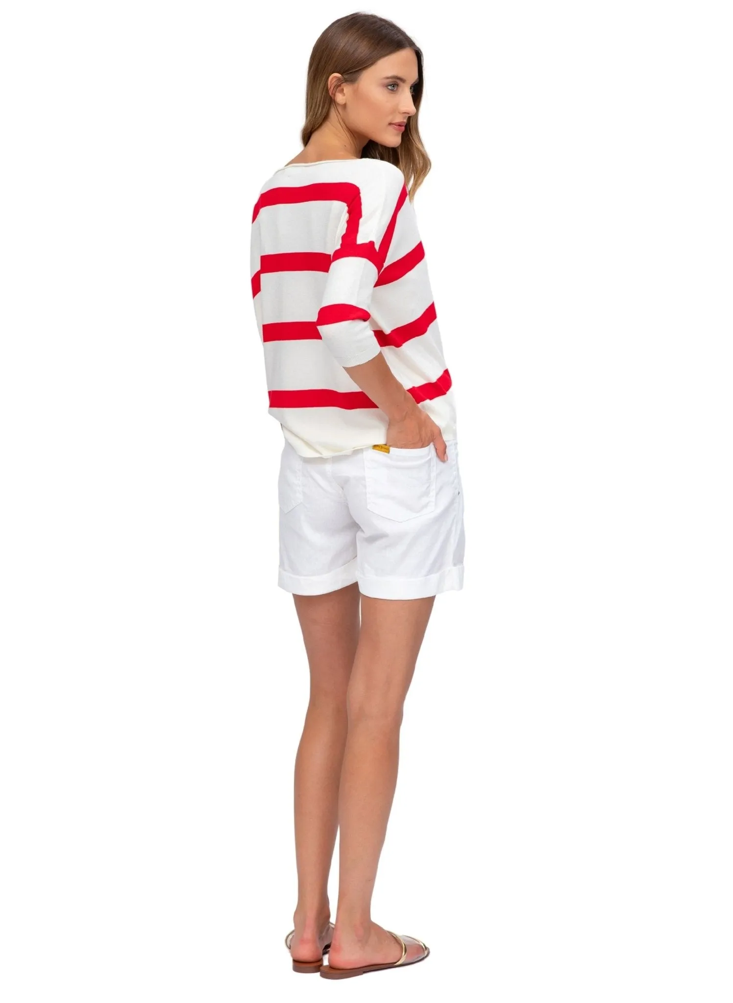 Linen Mini Maternity Shorts - White
