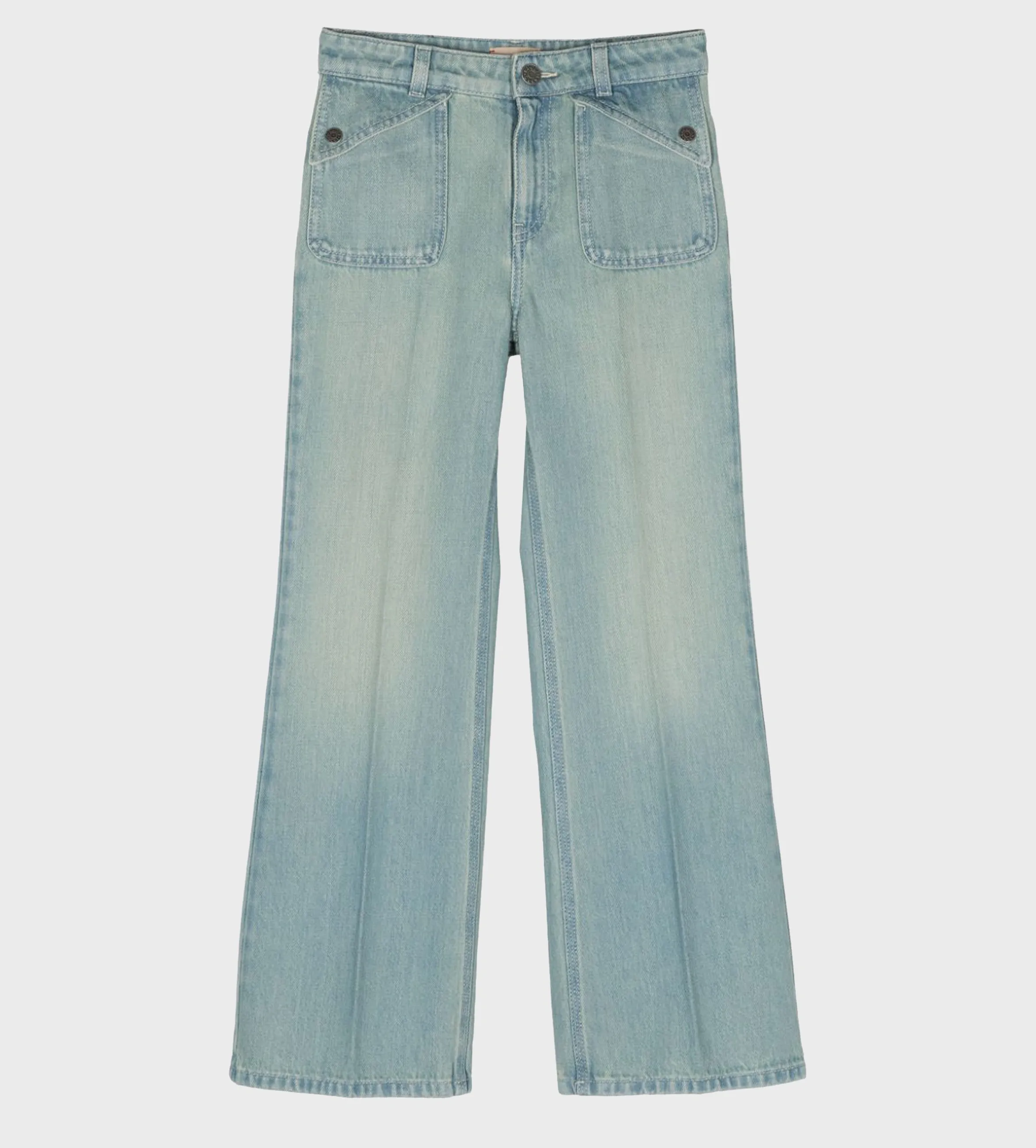 Logo Patch Denim Jeans Light Blue