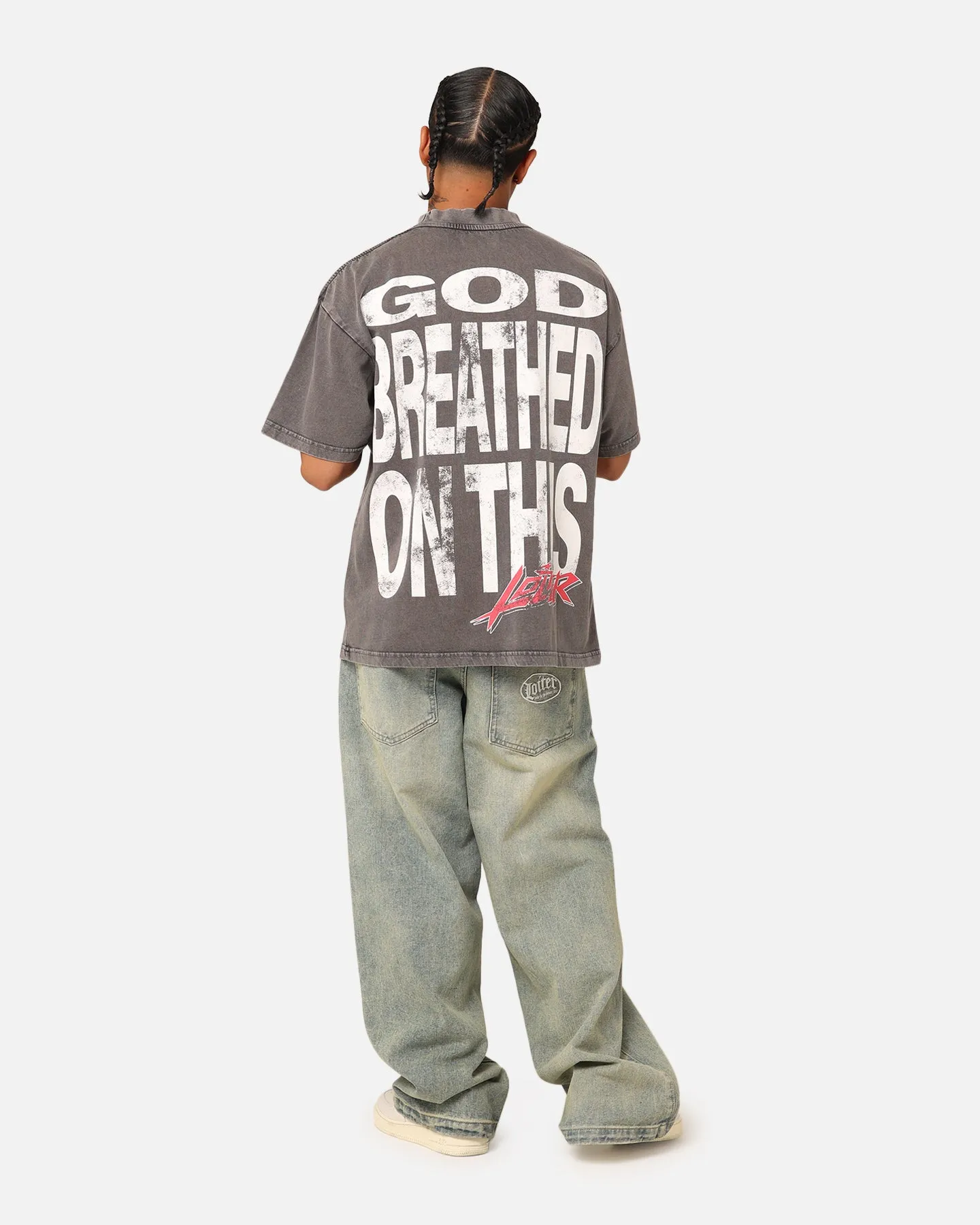 Loiter Dove Vintage T-Shirt Charcoal Grey