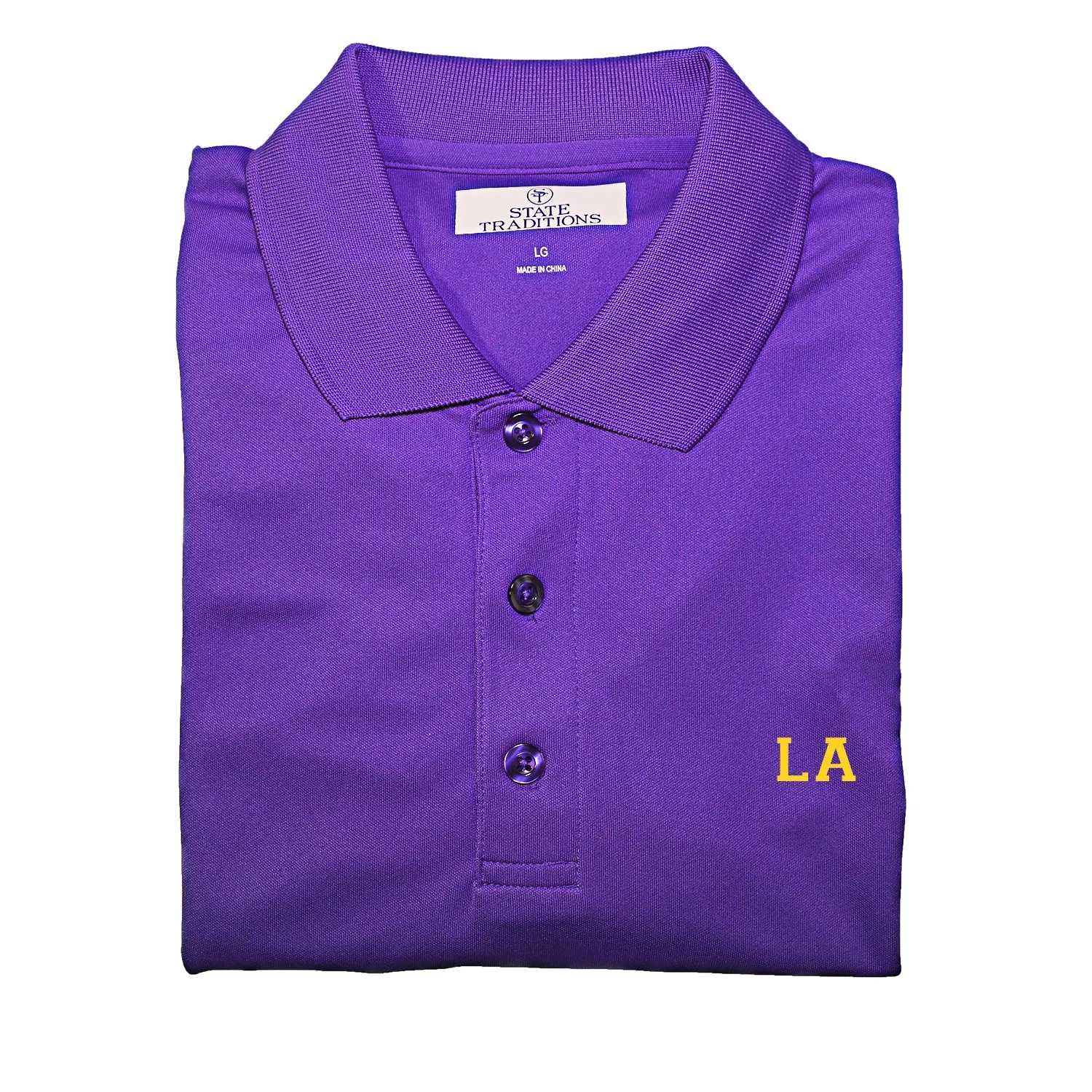 Louisiana "LA" State Letters Performance Polo
