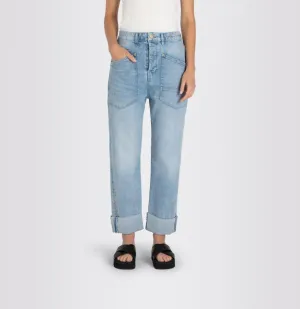 MAC - Baggy Straight Jean - Light Blue Net Washed