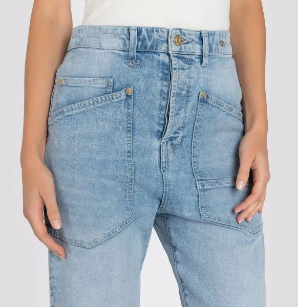 MAC - Baggy Straight Jean - Light Blue Net Washed