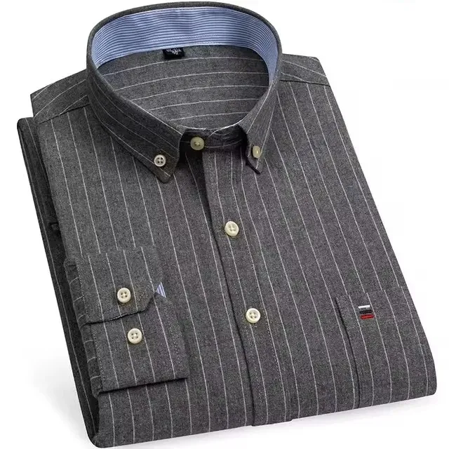 Men's Checked Long Sleeve Shirt with Chest Pocket | Ideal for All Seasons
