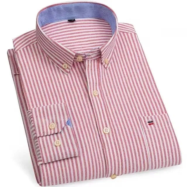 Men's Checked Long Sleeve Shirt with Chest Pocket | Ideal for All Seasons