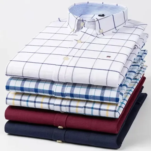 Men's Checked Long Sleeve Shirt with Chest Pocket | Ideal for All Seasons